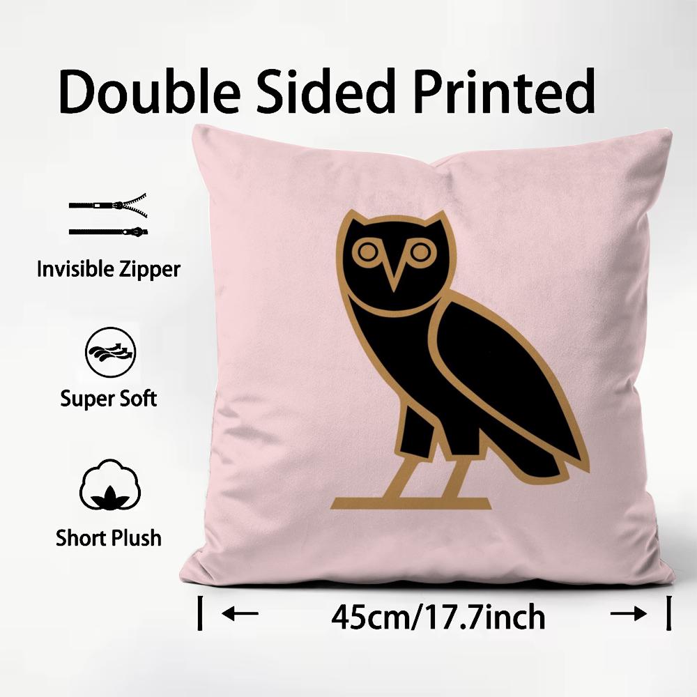 Fashion Brand OOVO Cool Cushion Cover Plush Fabric Soft DoubleSided Printed Sofa Warm Winter Home Child Gift Pillow Case