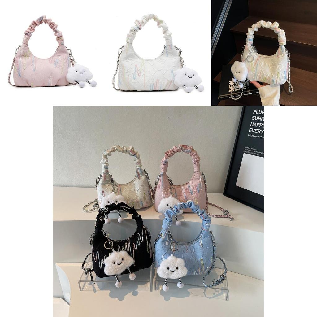 Canvas Shoulder Bag For Women With Chain Detail Perfect For Daily Casual Use