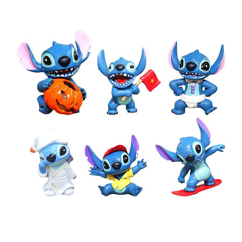 Conjunto Espetacular de 6 Peças de Enfeites de Carro de Halloween do Stitch Para Festas Infantis