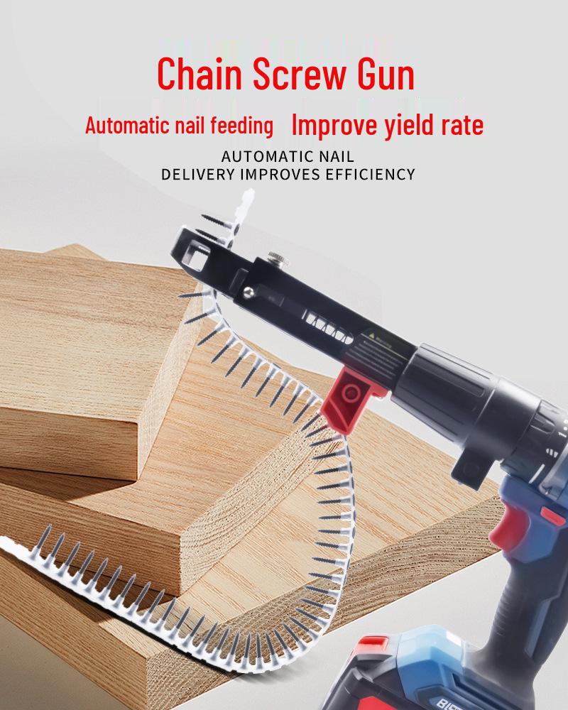 Chain Screw Nailer Electric Drill Adapter: Automatic Pneumatic Nail Feeding Gun Converter