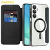 For Samsung Galaxy A16 4G/5G Case Compatible with MagSafe RFID Blocking Card Holder Leather Phone Cover