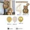 Vintage Matte Bear Wind Cream White Digital Aluminum Film Metal Latex Balloon Children'S Birthday Party Gift