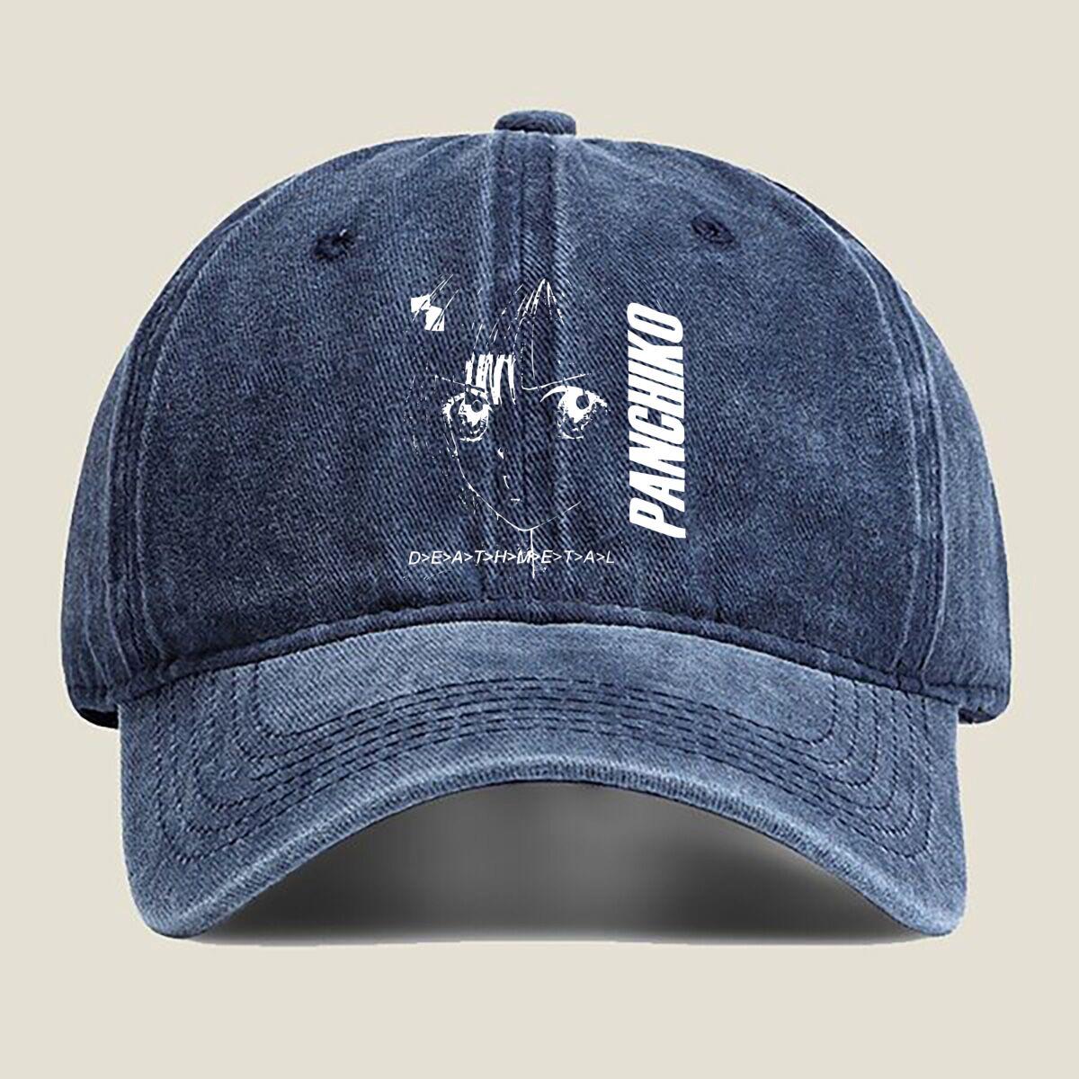 

Panchiko Metal Band Washed Baseball Cap One Size темно-синього кольору