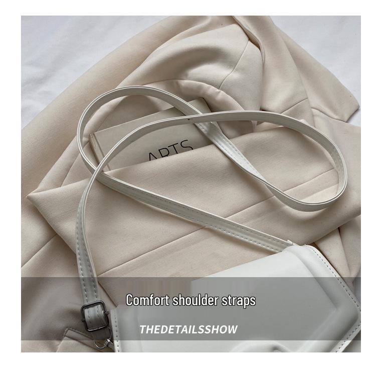 High-Quality Textured Crescent Lock Small Square Shoulder Crossbody Bag for Women - 2023 Trendy & Versatile Commuter Style