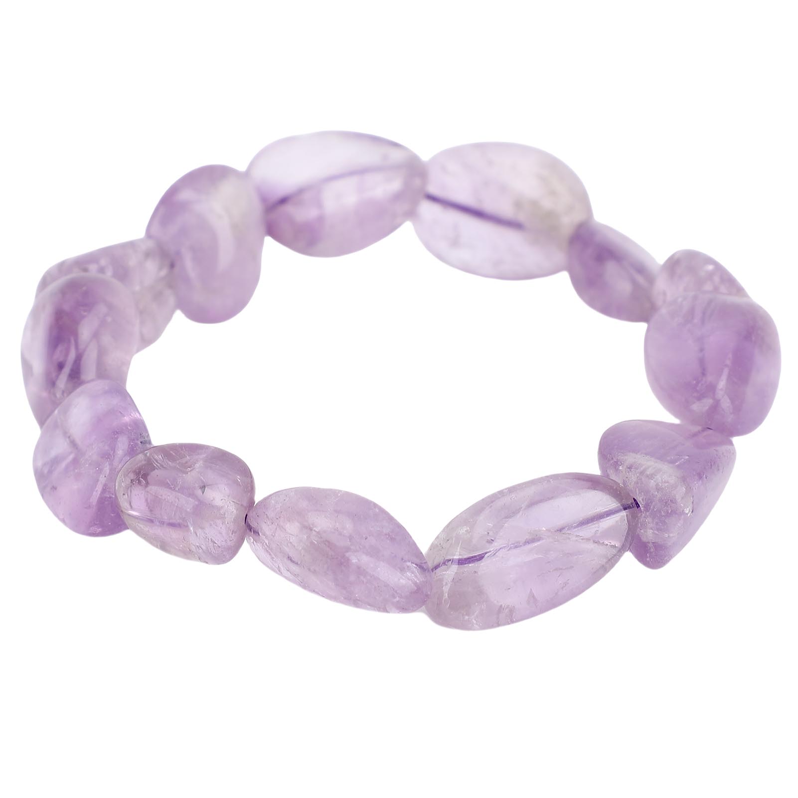 

Браслет из аметиста эластичный регулируемый размер элегантный кристальный драгоценный камень бисерный браслет на день рождения юбилеи