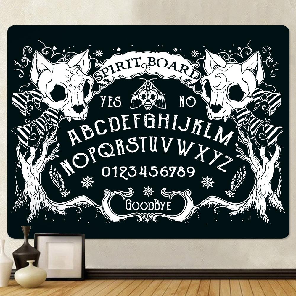Black and white skull bee cat tapestry home decoration art tapestry bohemian decoration hippie background wall sofa blanket