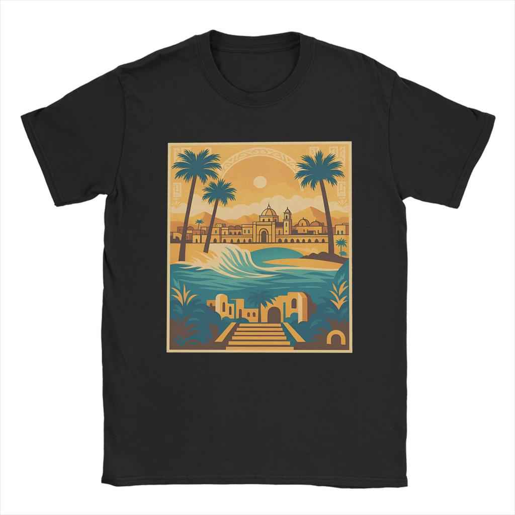 Oversized T Shirt Summer ALGERIA Vibes Hipster T-Shirts  100 Cotton Tshirt for Men Y2K Classic Pattern Short Sleeve Clothing