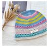 Japanese Retro Contrasting Color Rainbow Striped Knitted Basin Caps Women Spring Autumn Casual Versatile Sweet Cute Bucket Hats
