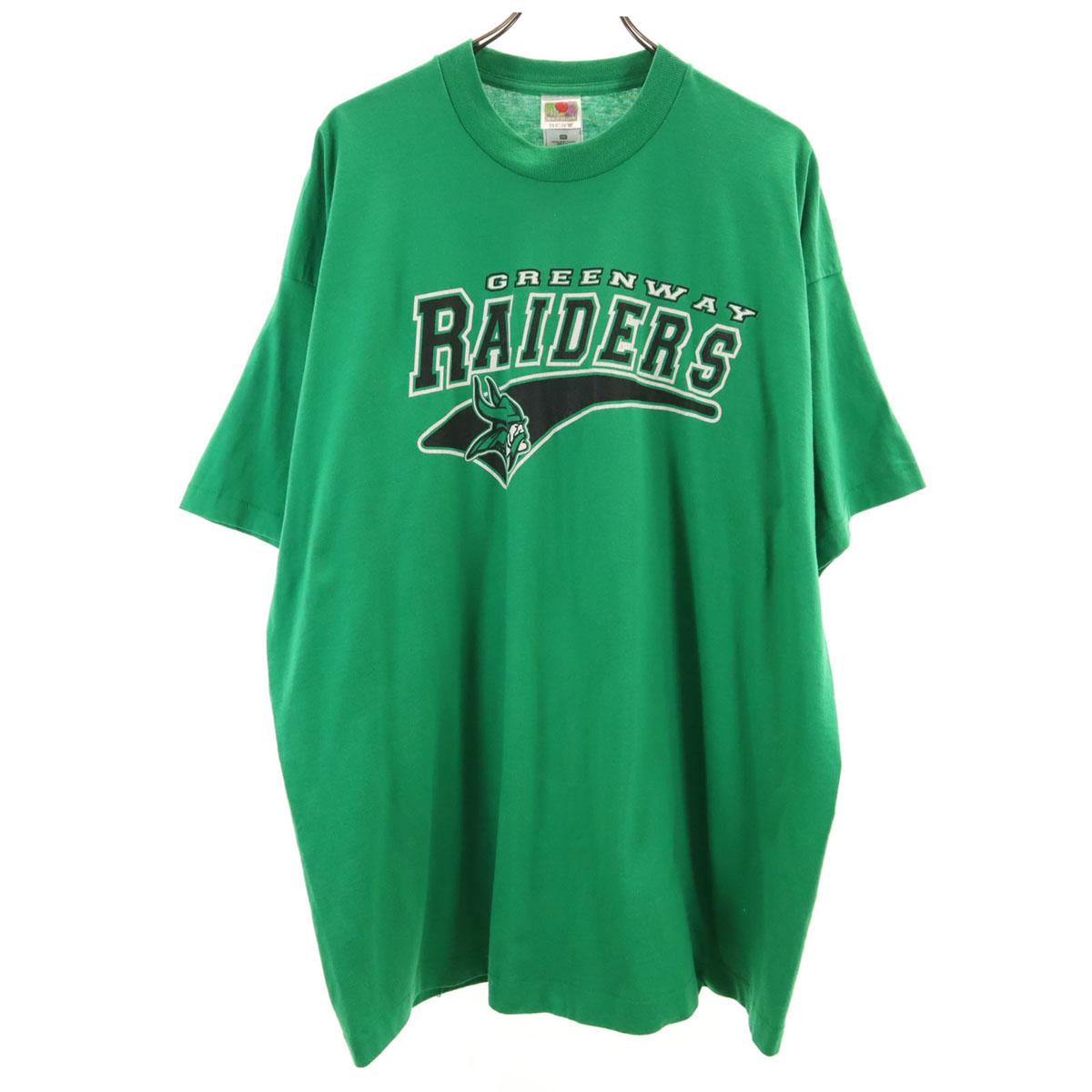 

FRUIT OF THE LOOM BEST 90s Made in USA Old GREENWAY RAIDERS Short sleeve T-shirt Men s Used