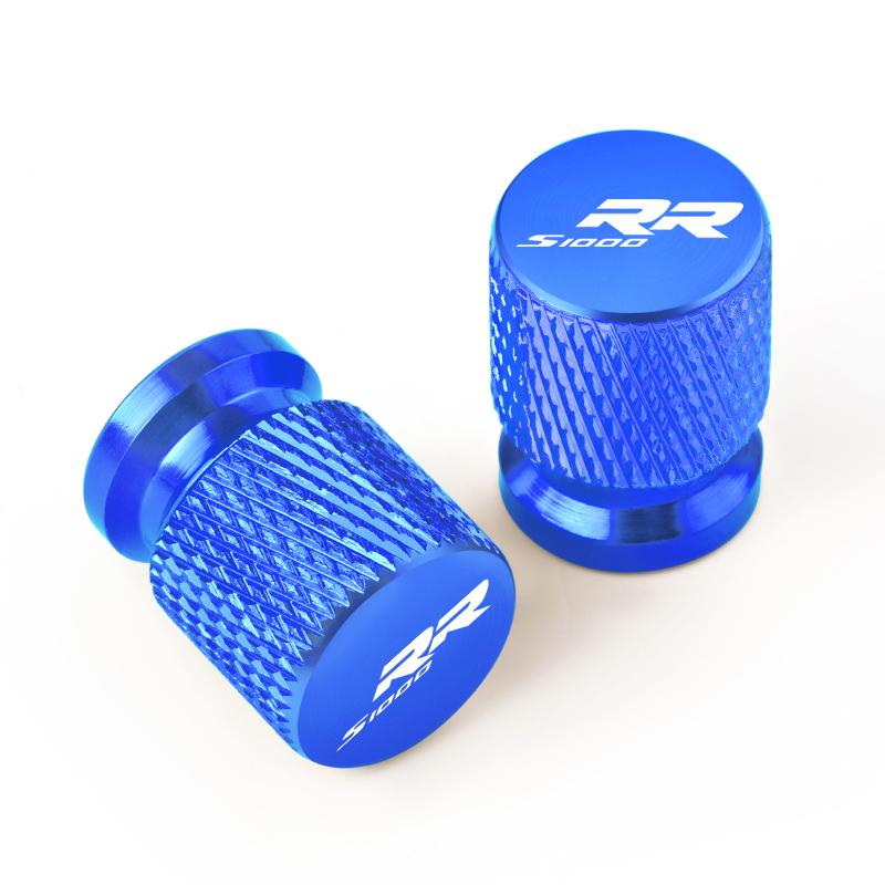 2 PCS Laser Logo For BMW S1000RR S 1000RR S1000 RR All Years Motorcycle Wheel Tire Valve Caps CNC Tyre Airtight Covers Black