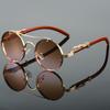 Retro Double-Beam Leopard Head Round Sunglasses for Men & Women - Trendy & Stylish