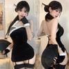Domila Sexy Lingerie Cheongsam Uniform Seduction Bed Passion Clothes Sexy Christmas Clothes Nightclub Suit Women