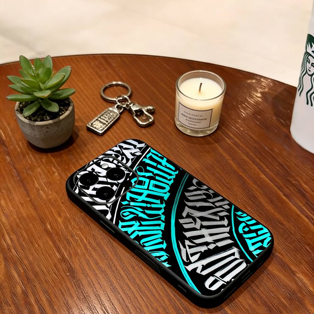 Lampas Art Graffiti Phone Case Soft Silicone black For IPhone 17 16 15 14 13 12 11 X XR Plus Pro Max Plus