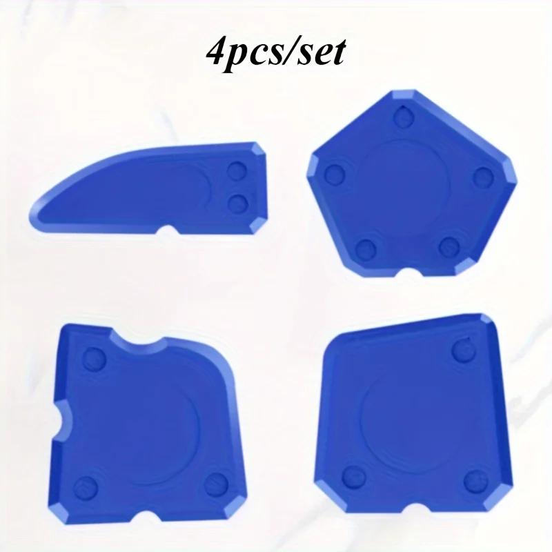 

Набор из 4 силиконовых инструментов для заделки швов - Универсальный, Легкая очистка, Профессиональное распределение герметика синий