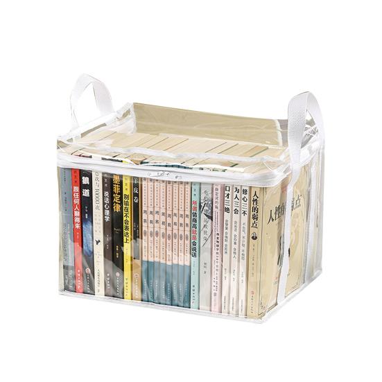Book Storage Bag Waterproof Clear Storage Bag with Handles Foldable Storage Pouch