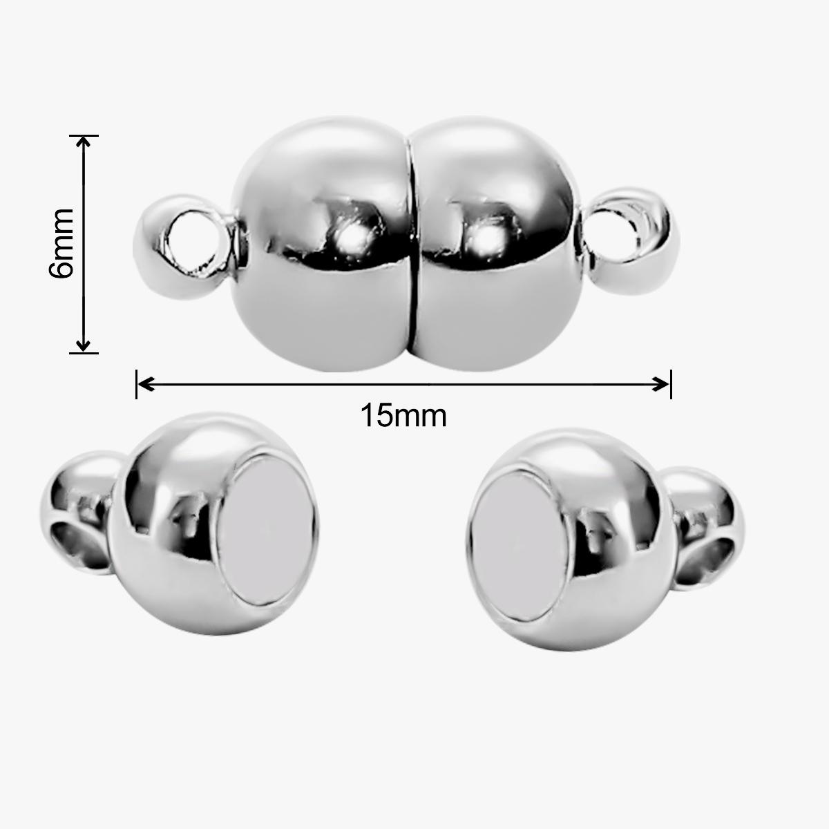

2 комплекти/мішок високоміцні магнітні родієві кінцеві застібки з’єднувачі для браслетів, намисто для аксесуарів для виготовлення ювелірних виробів своїми руками 15x6mm римські срібного кольору