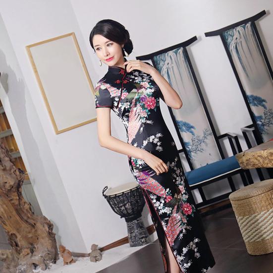 Qipao moale clasic antirid elegant cheongsam femei pentru spectacol de scenă