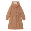 2025 winter new waist medium and long knee cotton-padded clothes fashion thin cotton clothes hooded jacket tide
