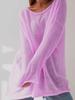 Knitted Hollow Sweater Summer New Women's See-Through Thin Round Neck Bell Sleeve Knit T-Shirt