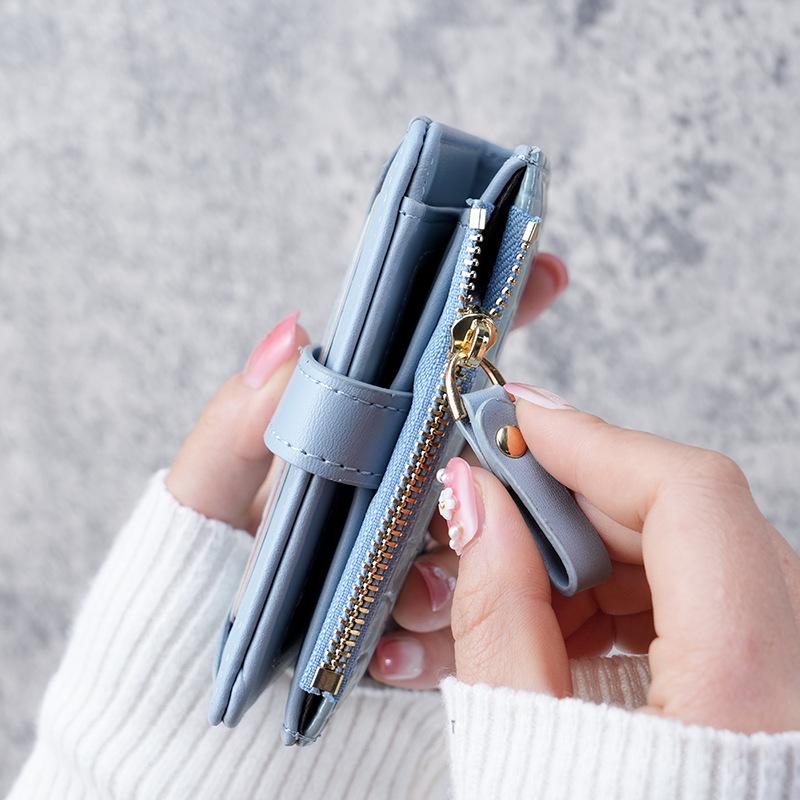 Portafoglio da Donna Stile Coreano 2023 con Motivo Pietra e Coccodrillo, Fibbia, Zip, Scomparti Multipli per Carte e Portamonete