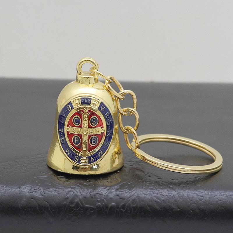 Retro Metal Jewelry Keychain with Bell Pendant - Car and Bag Decoration