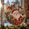 Christmas Gift for Friends Faux Diamond Art Suncatcher, 2D Flat Window Hanging Ornament, Holiday Party Decor Beaded Pattern Acrylic Decoration