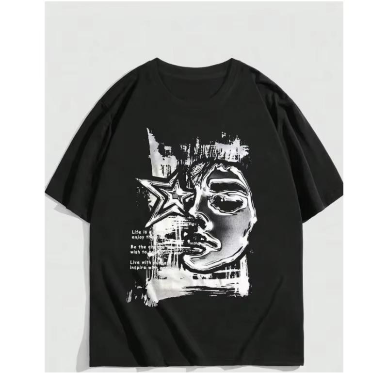

Horror Halloween Themed Party T-Shirt Men s and Women s Cotton Horror Graphic Printed Short Sleeve Oversized Loose Top 4XL