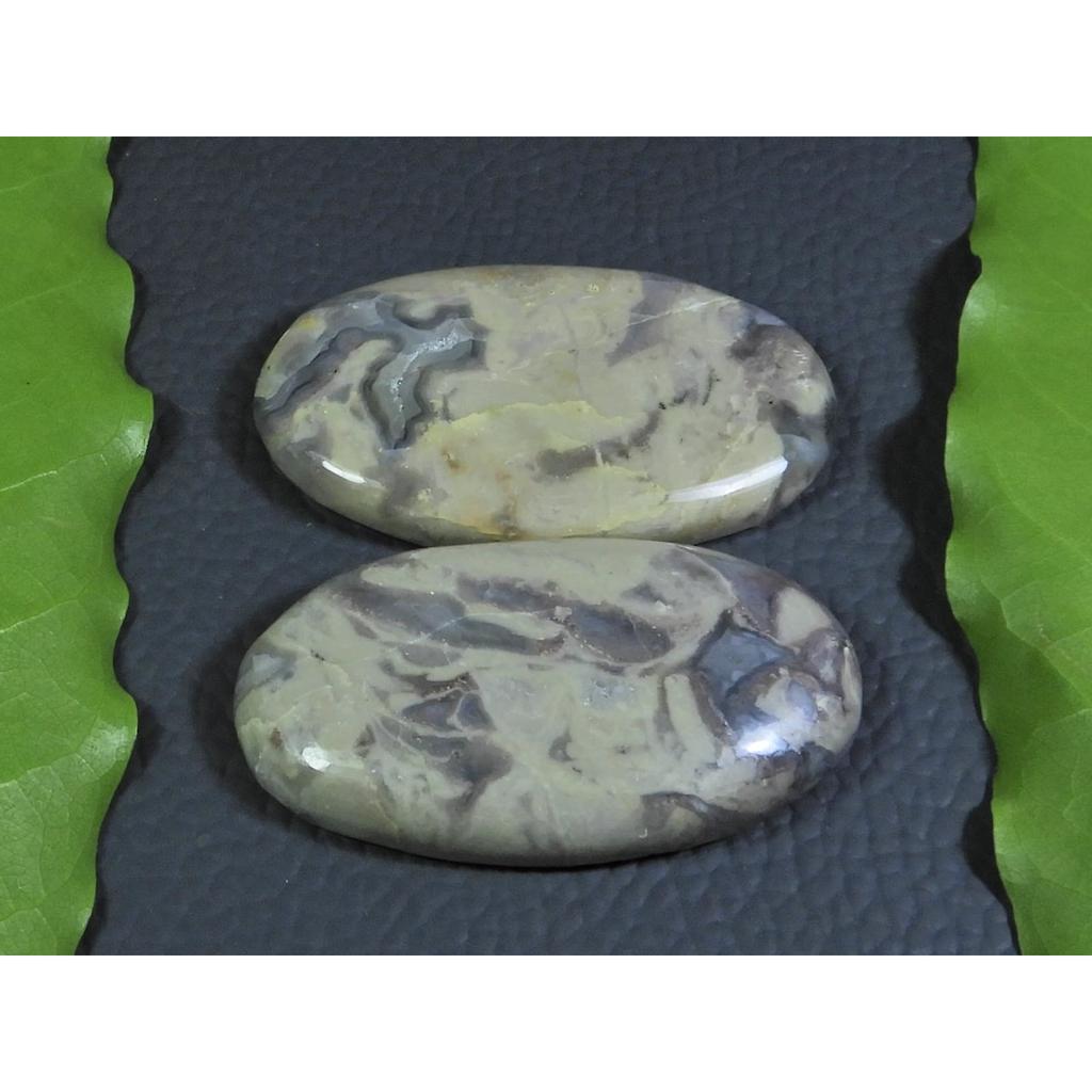 118Cts. Natural Coffee Bean Jasper Oval Cabochon Loose Gemstone 2 Pcs Lot A-325