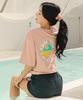 Tyubeuteuli Women'S Loose Fit Crop Short Sleeve Rash Guard B732 Salmon Pink
