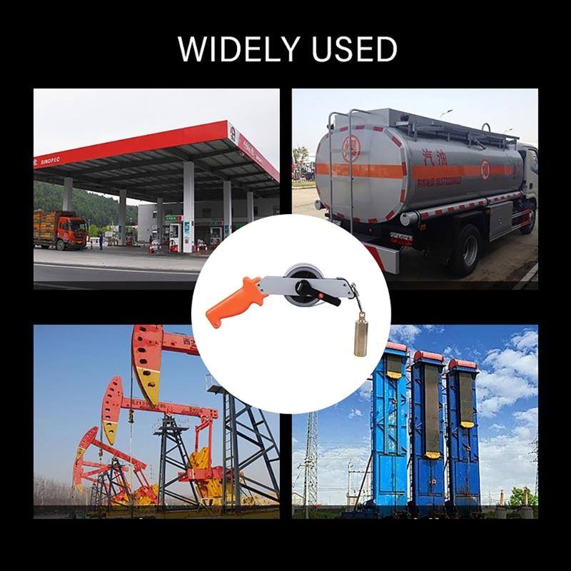 Oil Gauging Tape with Brass Plumbs Bob Double side Scale Steel Oil Gauging Tape for Precise Depth Measurement in Vessels