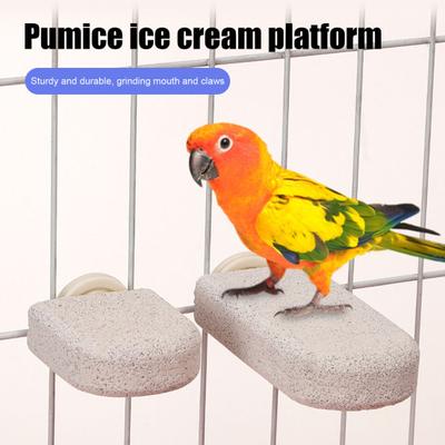 4 Pcs Birds Beak Grinding Stone Parrot Calcium Perch Chewing Toy Birds Foot Claws Trimmer Platform for Small Medium Birds Parakeet Lovebird Cockatiel
