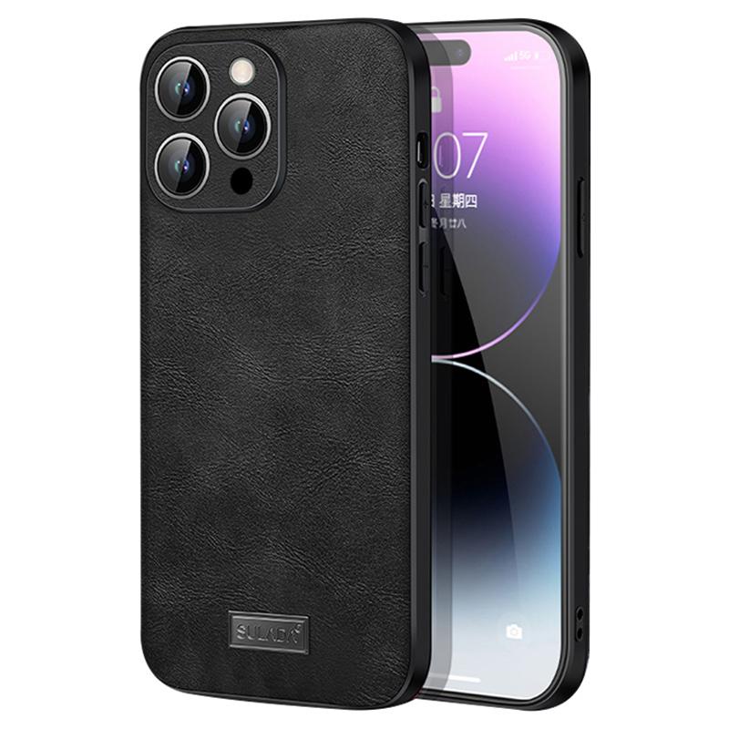 SULADA For iPhone 15 Pro Max PU Leather+TPU+PC Phone Case Shockproof Back Cover