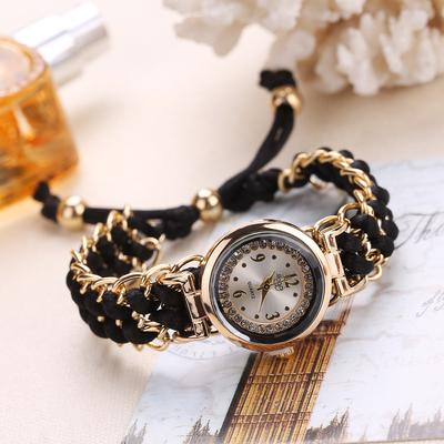 Women Bohemian Watches Knitting Rope Chain Winding Analog Quartz Movement Wrist Watch Wristwatch