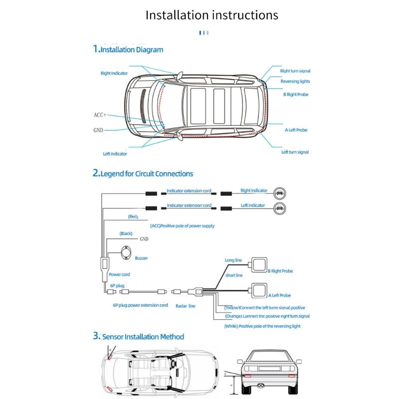 DC12V Blind Detection System Lane Changing Warning Reversing Sensor Driving Assistance Sensor Blind Monitoring