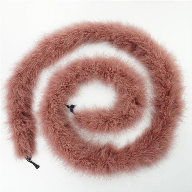 2 Meter Truthahnfedern Boa Dick 50 Gramm Feder für Basteln Handarbeit Fransenbesatz Boas Streifen Karneval Hochzeitsdekoration Dekor