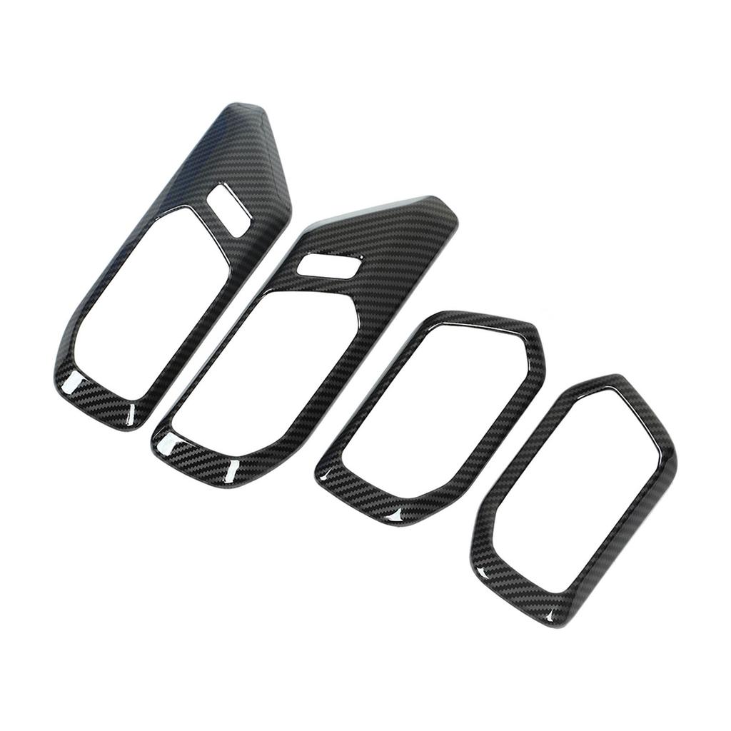 Carbon Fiber Style Inner Door Handle Decoration Cover Trim Replacement for Ford Bronco 2021 Up