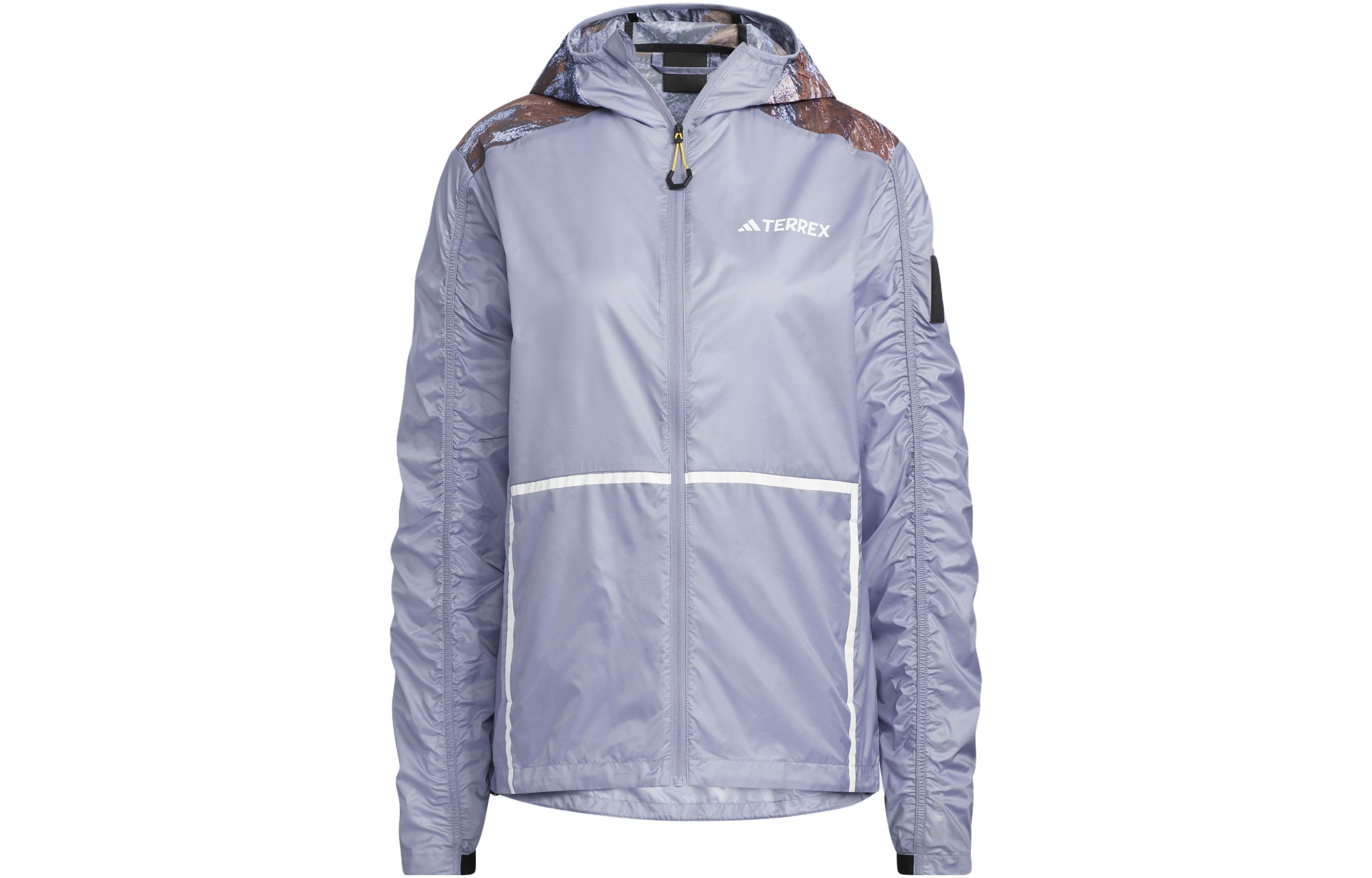 Adidas National Geographic Co Branded Section Sun Protection Clothing Women s Silver Gray Violet Hooded Moderate Straight Fit HY4693 M