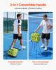 Tennis Ball Hopper, Holds 75 Tennis Balls, Pickleball Basket Cart with Wheels for Easy Pick Up, Portable Pickleball Caddy with Heavy-Duty