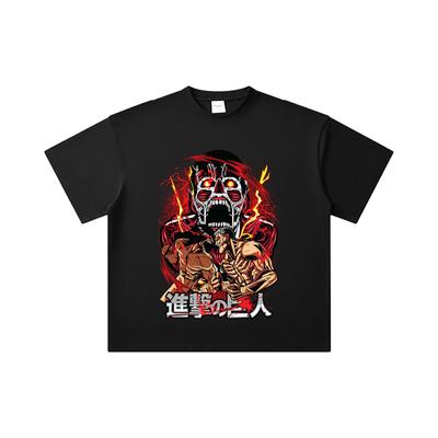 260 GSM Double Yarn 32 Count 100% Cotton Attack On Titan V8 Print Unisex Heavy Cotton T Shirt
