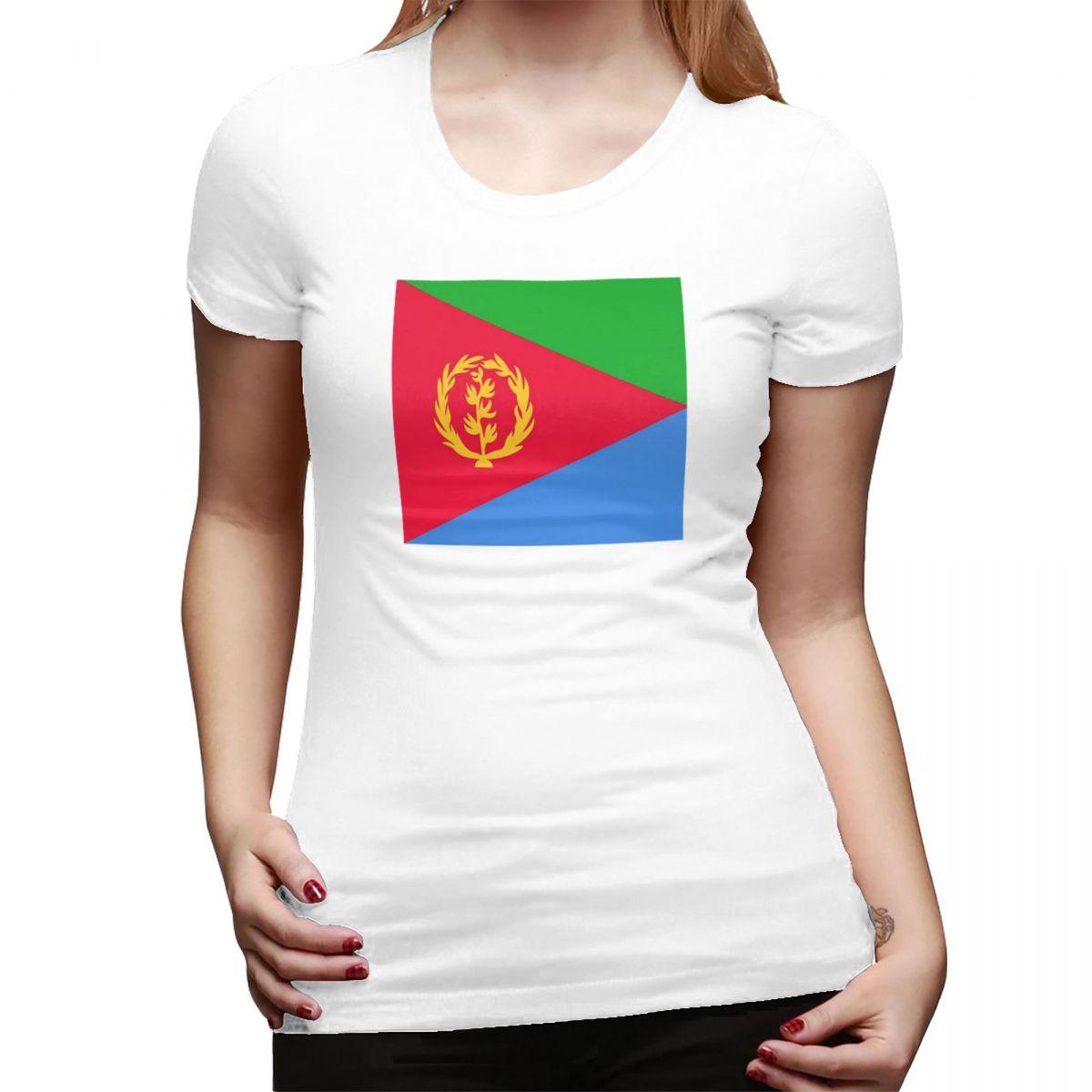 

Eritrea Flag Proud Eritrean TShirt for Women Round Neck Streetwear T Shirts Womens Tees Short Summer Clothes Tops S