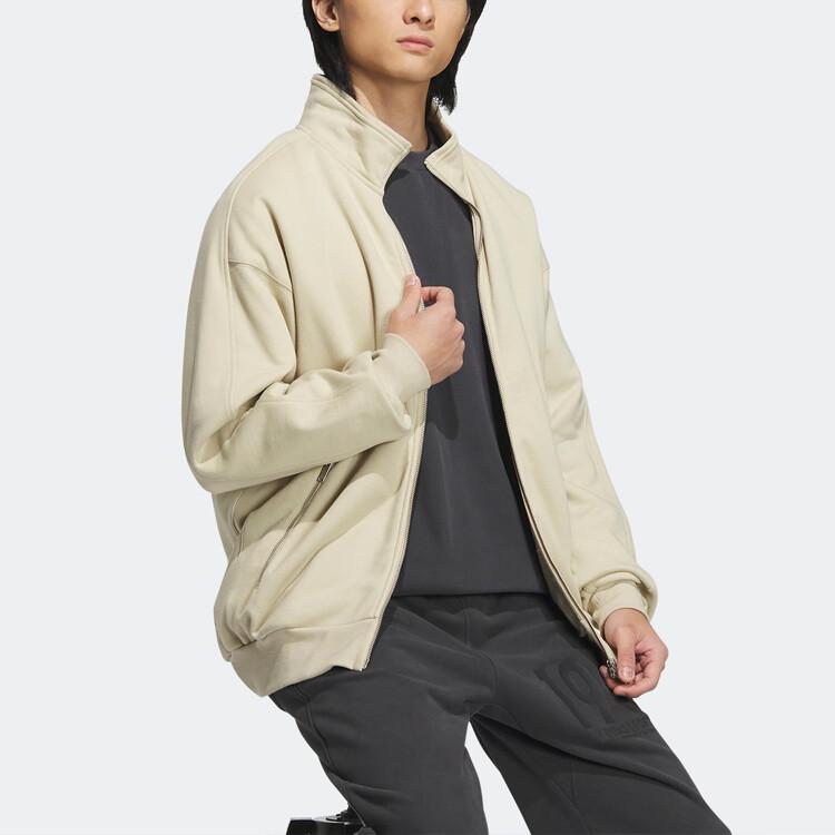 adidas Solid Color Stand-up Collar Full Zip Sports Jacket IK3463