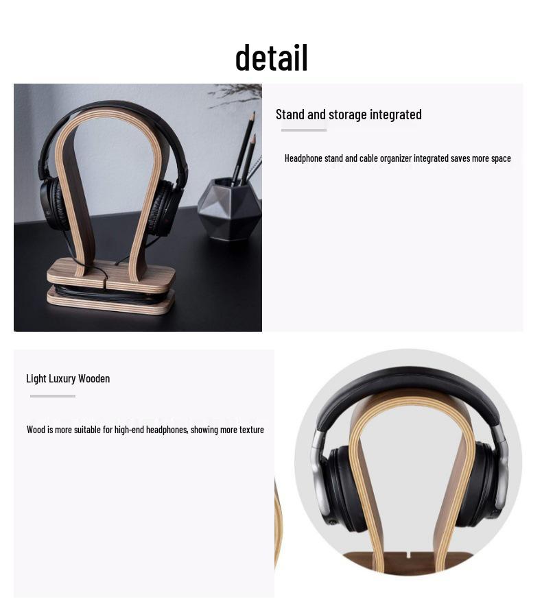Creative Wooden Headphone Stand - No Assembly Required