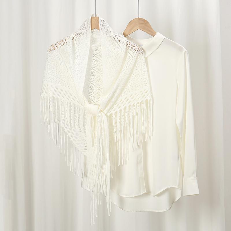 Hot Sale Knitted Cotton Tassels Shawls Scarf Woman Soft High Quality Wraps Ladies Travel Beach Cape Femme Hollow Fashion Scarves