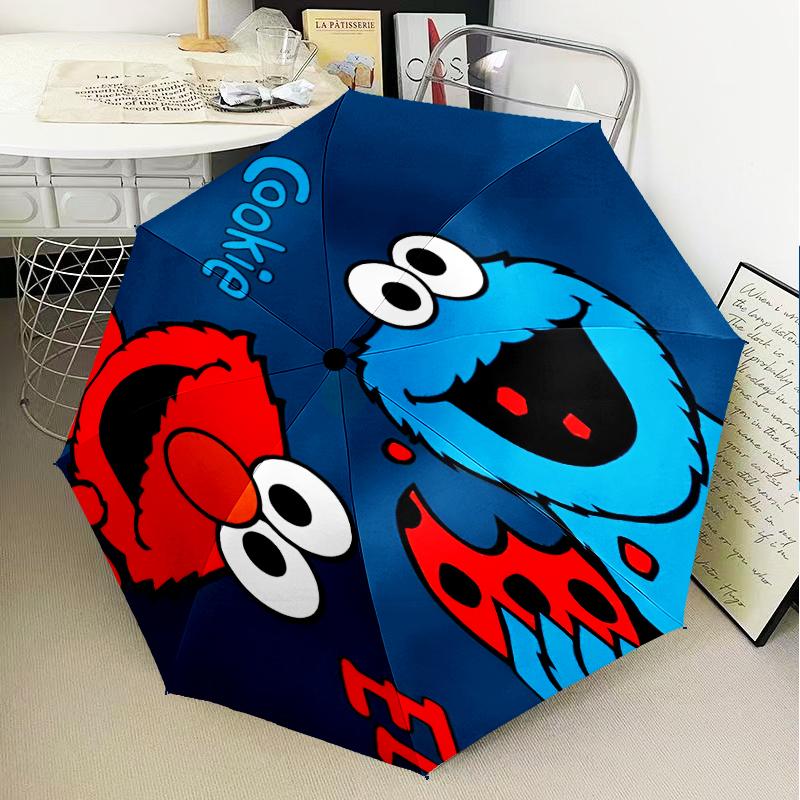 Elmo And Cookie Sesame Friends Umbrella Folding umbrella, automatic umbrella 8-Frame for Travel, camping Use Gift for Halloween Christmas
