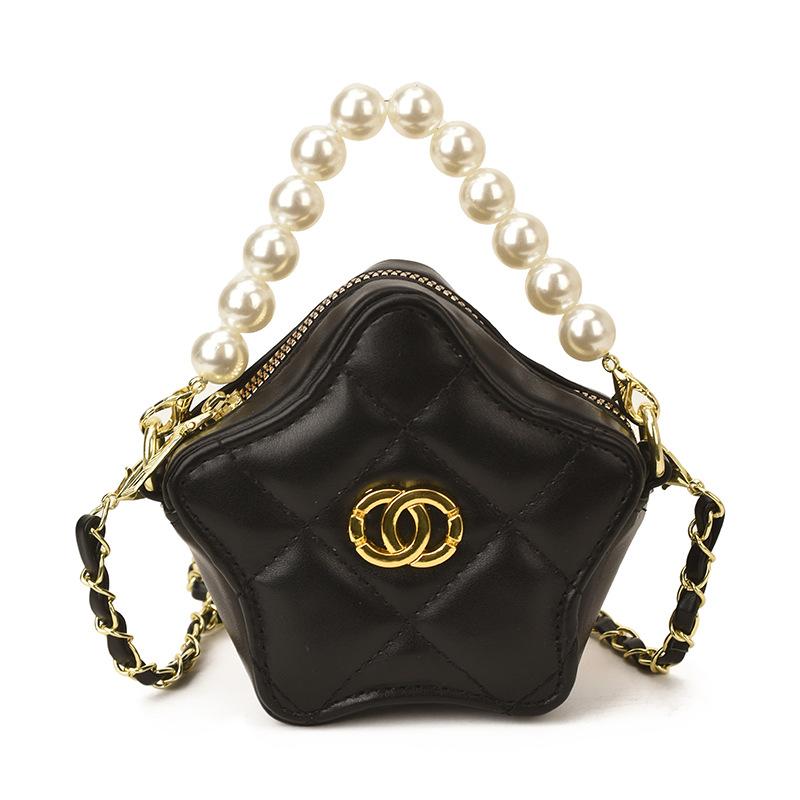 Fashion Chain Girls and Boys' Star-shaped Single-shoulder Bag with Pearl Handles