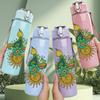 1PC Peacock Floral Mandala Print 750ml Color Plastic Sports Water Bottle Leakproof Flip Straw Lid Suitable for Sports Office Home Use