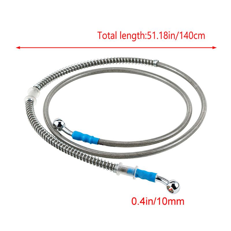 39-200cm Universal Braided Stainless Steel Motorcycle Brake Hose Line, AN3 Hydraulic Clutch Oil Pipe for ATV Dirt Pit Bike Street Racing