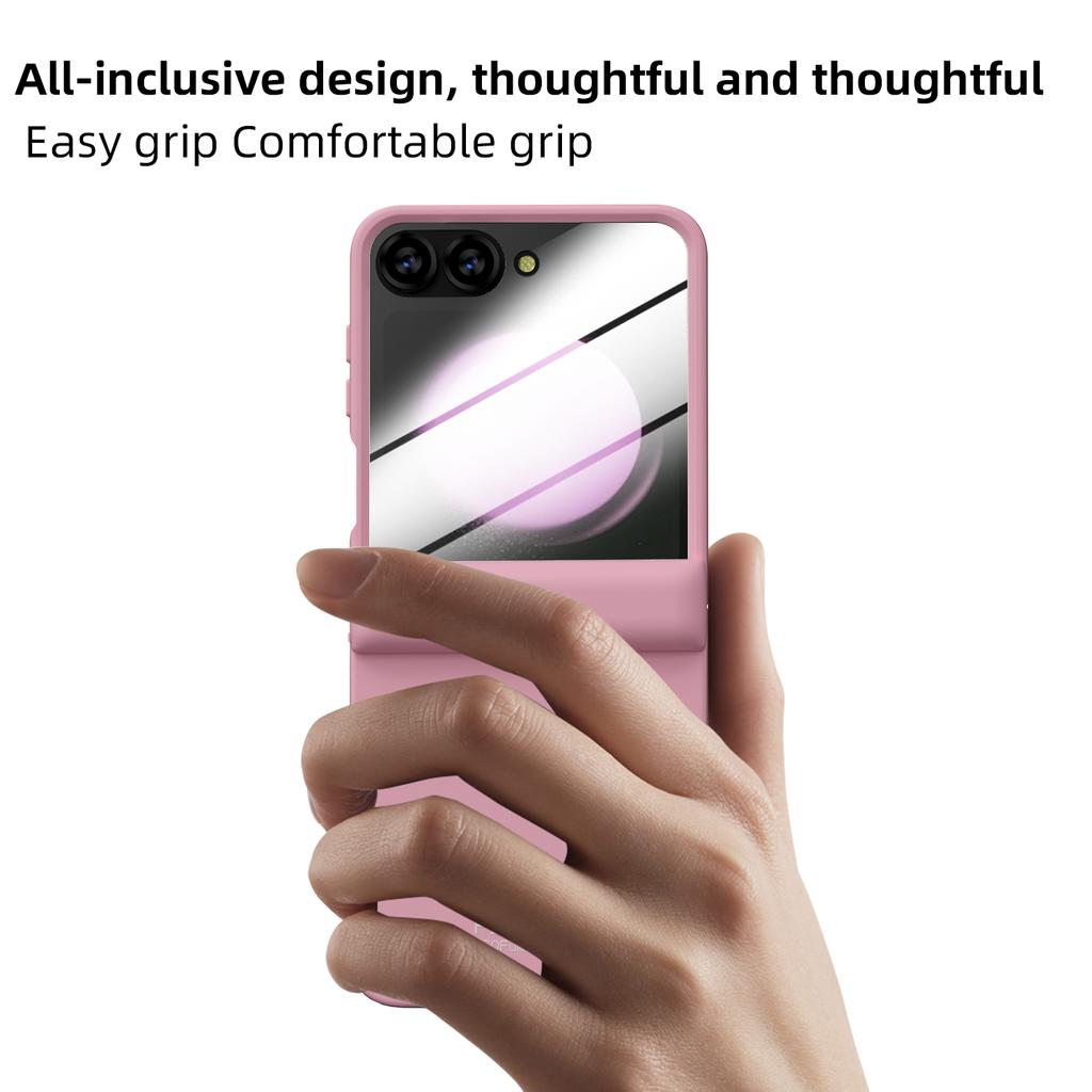 Hinge Protection Hard PC Phone Cover for Samsung Galaxy Z Flip 6 Case Shockproof with Small Screen Protector Skin Feel