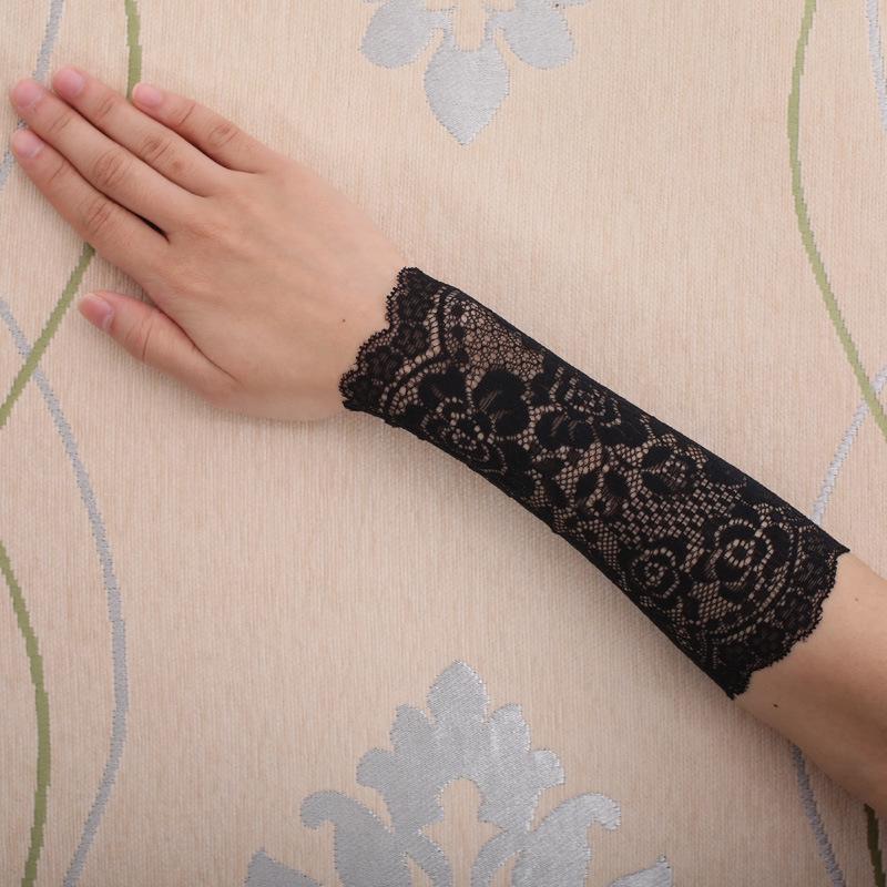 Summer Thin Lace Wrist Support - Women's Breathable Scar Cover Tattoo Sun Protection Gloves