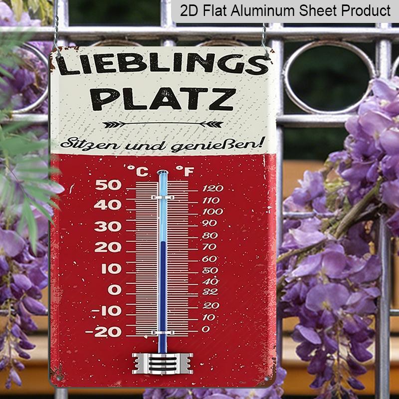 2D Flat, 1pc Aluminium Decorative Sign & Plaque, Vintage German Thermometer Wall Art, Perfect for Rooms, Kitchens, Living Rooms, Indoor & Outdoor